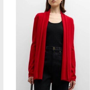 Neiman Marcus Cashmere Red Open-Front Cardigan/XS